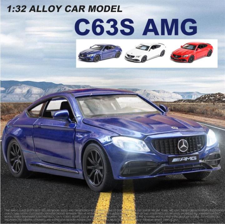 1-32-benz-c63s-amg-ล้อแม็กรถยนต์รุ่นเสียงและแสงดึงกลับคอลเลกชัน-d-iecast-ยานพาหนะรถยนต์ของเล่นสำหรับเด็ก