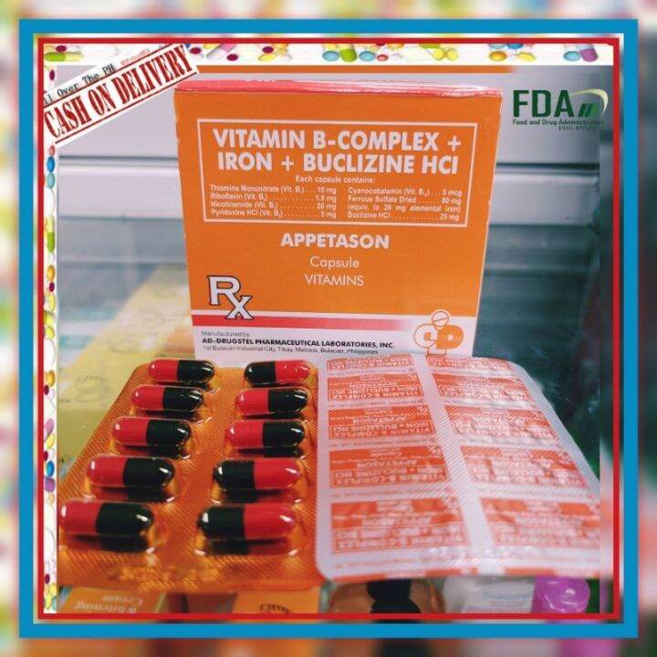 APPETASON VITAMIN IRON BUCLIZINE HCI 100 Caps Lazada PH