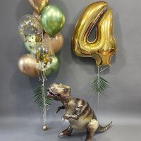 10pcs 32inch Gold Number Foil Balloons Happy Birthday Party Decorations Kids Boy Girl 1 2 3 4 5 6 8 9 Year Old Dinosaur Supplies Balloons