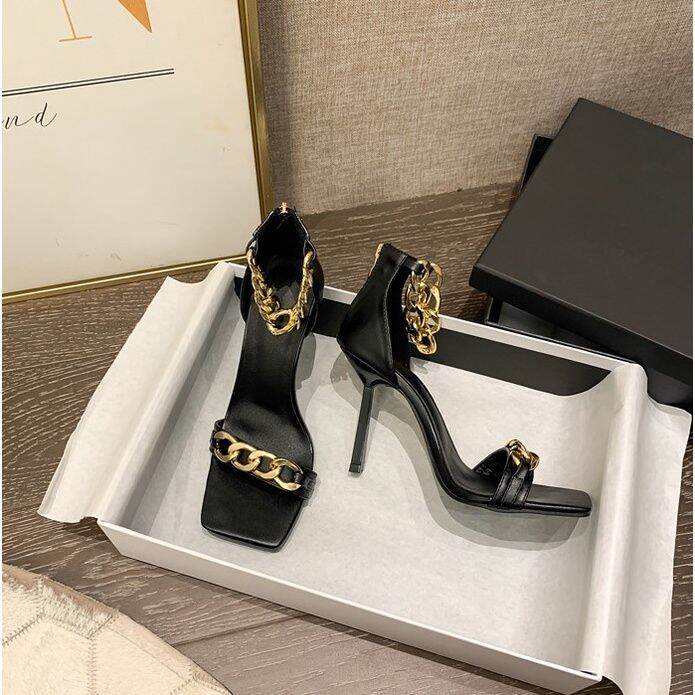 farla-พร้อมส่ง-รองเท้าส้นสูง-4-นิ้ว-high-heel-stiletto-ซิปหลัง-โซ่สีทอง-รหัส-995-1