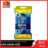 HCMDao cạo râu Gillette Blue 2 Plus Cán xanh Gói 5+1