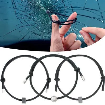 3PCS Car Window Glass Breaker Bracelet Wrist Strap With Tungsten Carbide Bead Emergency Rapid Escape Safety Self Rescue Tool