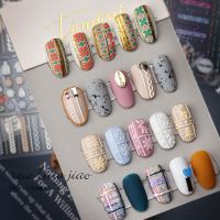 Christmas Nail Art 3D Sweater StickerNail Decal Glue Sticker Cute AutumnWinter Art Decoration