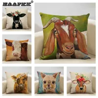 Farm Animals Cows Sheep Pigs Cushion Cover Bedroom Sofa Decorative Pillow Case 45x45CM High-quality Linen Office Accessories