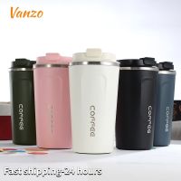 New Double-Layer Vacuum Stainless Steel Portable Coffee Cup Simple Car Mounted Mens And Womens High-Value Handy Thermos Cup