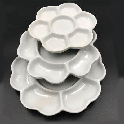 Jingdezhen Ceramic Palette Plum Blossom Gouache Watercolor Paint Tray Artist-level Professional Supplies Multi-specification