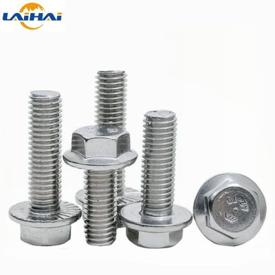 M4 M5 M6 M8 M10 M12 A2-70 304 Stainless Steel Hexagon Head with Serrated Flange Cap Screw Hex Washer Head Bolt DIN6921 Nails Screws Fasteners