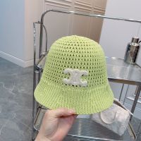 top●pradaˉ Bucket cap for Women on Sale Original High-quality Womens Crochet yarn Fisherman Hat Casual Versatility Womens Solid Sun Hat Outdoor Travel Mesh design Womens Beach Cap