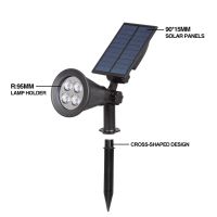 4 LED Outdoor Solar Lights Adjustable Angle Lighting Waterproof Garden Light Ground Plug Lights For Garden Path Green Lighting