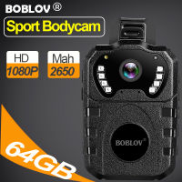 BOBLOV WN10 Body Mini Action Cameraตัวกล้องมินิแอ็คชั่น HD 1080P Night Vision 64GB 2650mAh 170 °มุมเลนส์ตรวจจับการเคลื่อนไหวตำรวจสวมกล้องมือถือ DVR เครื่องบันทึกเสียงวิดีโอ BodyCam Motorcycle For Dash Cam Vlogging