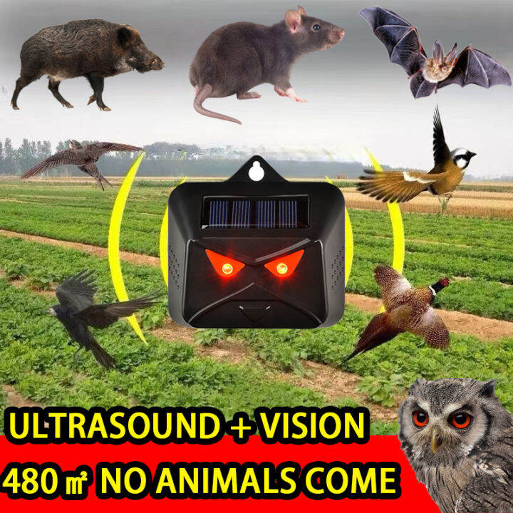 Outdoor Bird Repeller Solar Ultrasonic Animal Dog Repellent Rat Cat