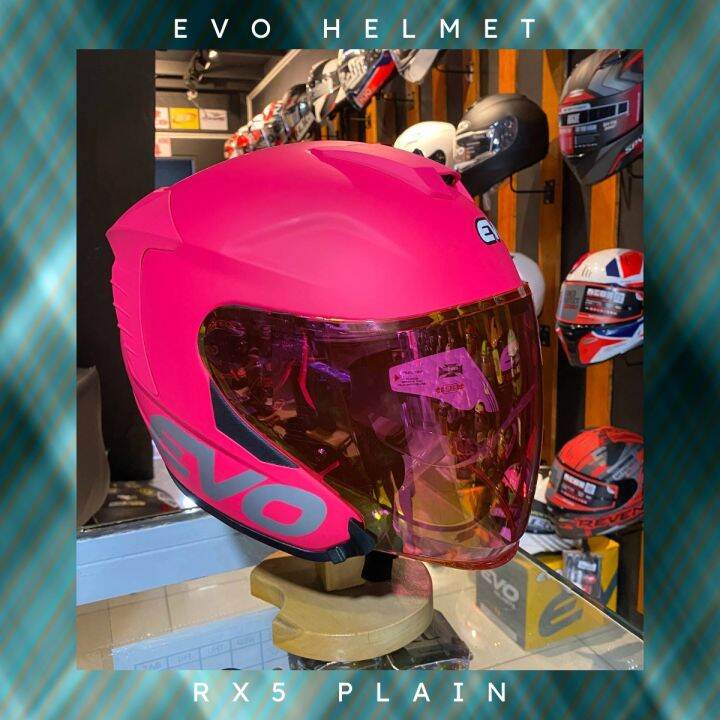 EVO HELMET RX5 plain fuschia half face helmet Lazada PH