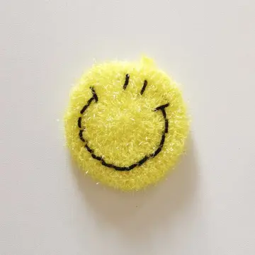 4 Creative Smiling Face Dish Sponge Cute Cleaning Wipe Strong  Decontamination