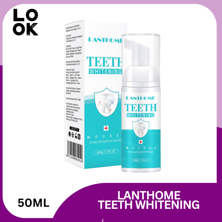 Lanthome Teeth Whitening Mousse Mint Toothpaste Removes Plaque Stains