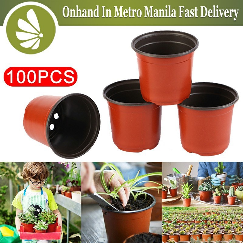 100Pcs Plastic Seedlings Planting Flower Pot Nursery Planter Garden Decor Noted 