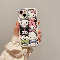 2023เคสลาย Hello Kitty Santio Kuromi Cinnamoroll เคสโทรศัพท์สำหรับ Iphone 14 Plus 13 12 11 Pro Max 14 Pro ฝาหลังนิ่มกันตก