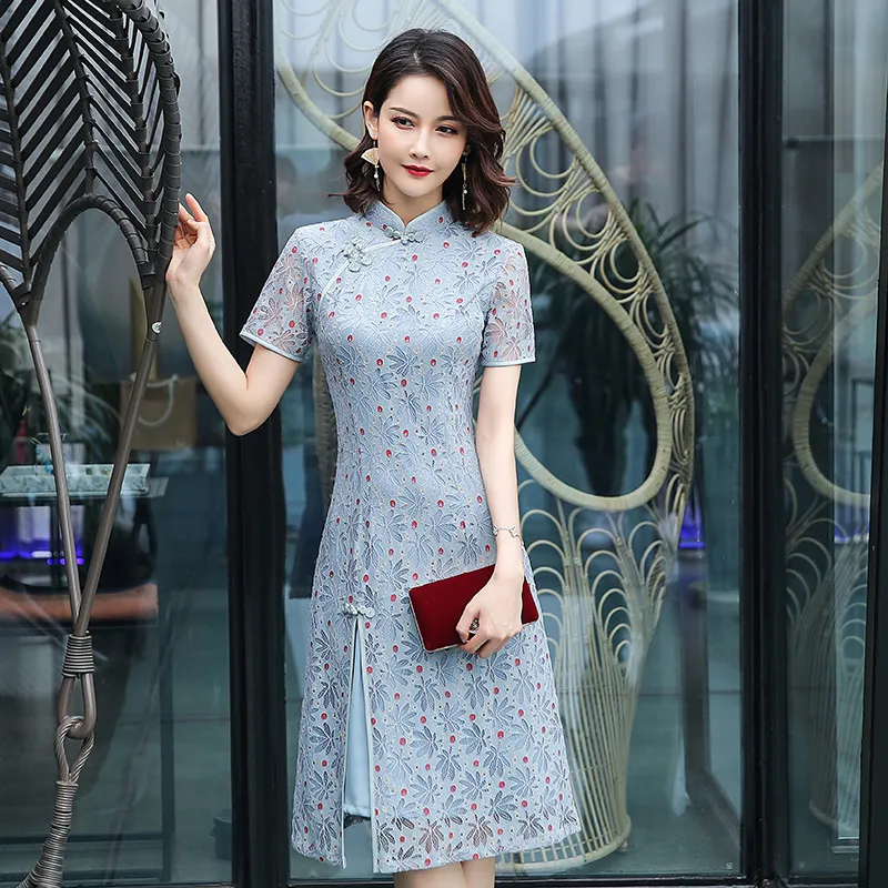 midi cheongsam dress
