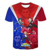 Beyblade ระเบิดแฟชั่นเสื้อยืดสตรีเด็กสาวเด็ก3D พิมพ์แขนสั้นลำลองสำหรับบุรุษผู้หญิงเด็กท็อปส์ประเดิม