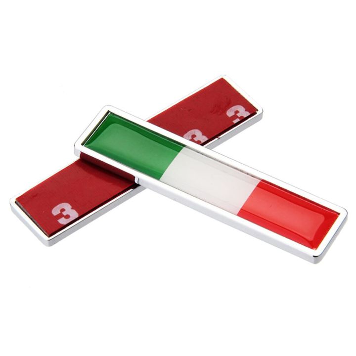 สติกเกอร์ติดรถโลหะธงชาติอิตาลี1คู่อุปกรณ์ตกแต่งรถยนต์มอเตอร์ไซค์ตราติดรถยนต์ป้ายสัญลักษณ์