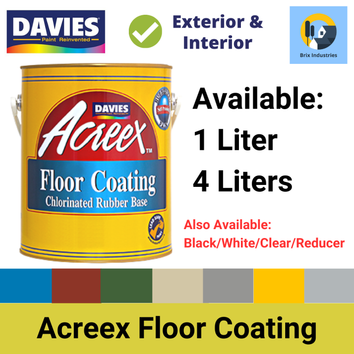 Davies Acreex Rubber Based Floor Paint 1 Liter and 4 Liters All Colors Available Floor Coating