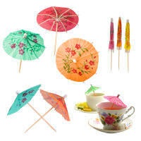 100pcs Hotel Party Decor Toothpicks Fruit Cocktail Picks Paper Hawaiian Multifunctional Home Bar Wine Glass Luau Summer Beach Drink Umbrella