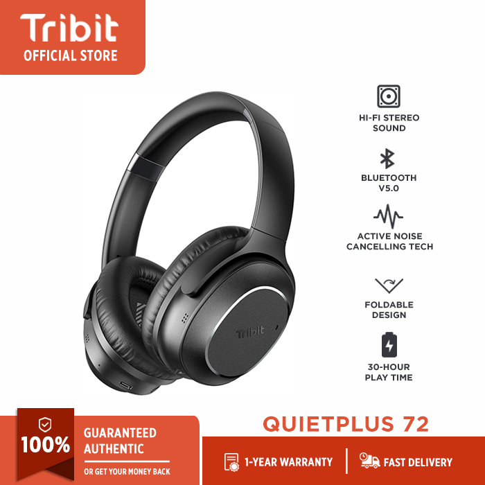 Tribit QuietPlus 72 Bluetooth Headphones, 32dB Hybrid Active Noise ...