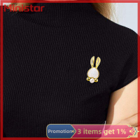 Ministar เข็มกลัดการ์ตูนแฟชั่นหัวกระต่ายแบบสามมิติสำหรับเสื้อผ้าผู้หญิงปกเสื้อโค้ทเครื่องประดับ