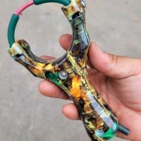 Professional Camouflage Pulley Bow Slingshot With Rubber Band High Precision Shooting Outdoor Entertainment Catapult Hunting