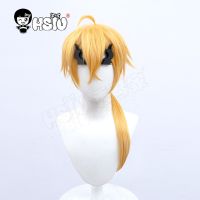 Thoma cosplay Wig Genshin Impact Cosplay HSIU Yellow long Ponytail hair Free wig Cap Halloween Genshin Impact Synthetic Hair