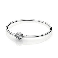 Original 100 925 Sterling Silver pan Bracelet with Love Heart Bracelet logo Limited Edition Original 1:1 basic Bracelet