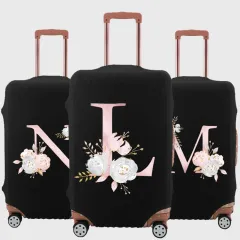 Flower Alphabet Luggage Cover Elastic Protective Cover Removeable  Protective Cover Dust-proof Suitable for 18-32 Inch Luggage
