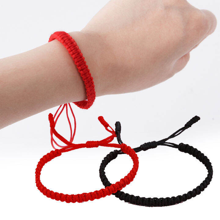 red braided bracelet