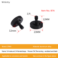 Witkitty 1/4 "dual NUTS tripod MOUNT สกรู Double Layer เกลียวสกรู Mount Adapter Black Camera screw Mount สำหรับแฟลชกล้อง