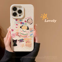 ย่อยสลายได้สัตว์สำหรับ IPhone13เคสโทรศัพท์14ProMax ภาพวาดสีน้ำมันการ์ตูนเส้นขยุกขยิก11 Apple 12น่ารัก15 15Plus 15pro 15Promax