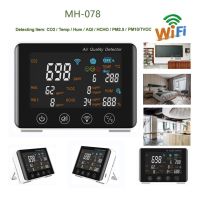 Air Quality Detector WiFi 8-In-1 Air Quality Monitor CO2/Temperature/ Humidity /AQI /HCHO /PM2.5 /PM10/TVOC for Home