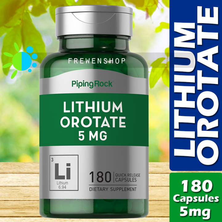 LITHIUM OROTATE 5mg x 180 Capsules Lithium Supplement by PipingR0ck