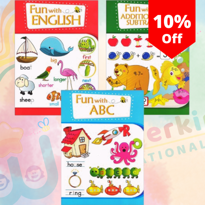 Wkets Fun With Early Learning Set Of 3 (abc, English,& Addition And 