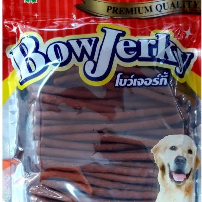 Bow Jerky โบว์เจอร์กี้ ( รสเนื้อ ) อาหารให้รางวัลสำหรับสุนัข น้ำหนักสุทธิ 800 กรัม