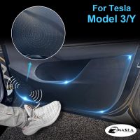 Car Door Anti Kick Pad Protection Film Protector Stickers For Tesla Model 3 Model Y 2019 - 2022 Carbon Fiber Trim Accessories