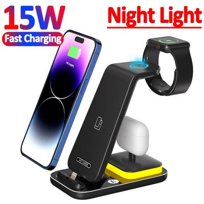 15W 3 in 1 Wireless Charger Stand Pad For iPhone 14 13 12 Pro Max Apple Watch Fast Charging Dock Station for Airpods Pro IWatch