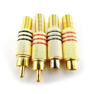 Gold Plated RCA Connectors Male Female Plug Adapter Solder Type for Audio Cable Plug Adapters Video CCTV Camera Cables