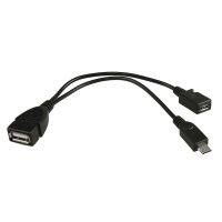 Micro-USB Host OTG Cable with USB Mini Power for Nexus 7 of Samsung Galaxy S2 / S3 / S4 and Samsung i9100 i9300 i9220 i9250