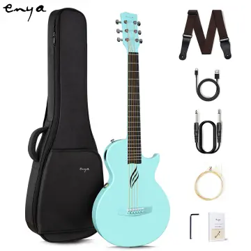 Enya Acoustic Electric Guitar Carbon Fiber X3 Pro Mini Travel Guitar  AcousticPlus 36” 3/4-Sized Guitar Bundle with Gig Bag, Instrument Cable &  USB