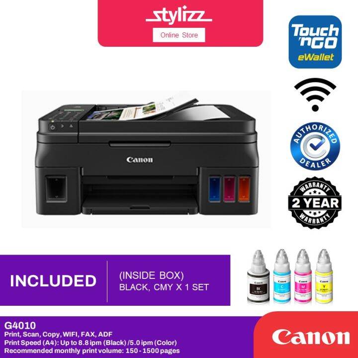 Canon Pixma G4010 Refillable Ink Tank Printer All In One Print/Scan