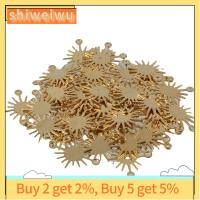 SHIWEIWU2558285 50pcs ทองคำขาวชุบทองเหลือง เสน่ห์ของดวงอาทิตย์ 2-Hole ครับ ดวงอาทิตย์ดวงอาทิตย์ดวงอาทิตย์ เสน่ห์ทองเหลือง เครื่องรางดวงอาทิตย์ขนาดเล็ก เสน่ห์เชื่อมโยงดวงอาทิตย์ ทำเครื่องประดับ DIY