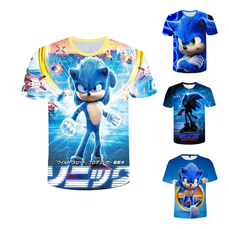 Sonic the Hedgehog Kurzarm Baumwolle Boy Sommer T-Shirt Top 