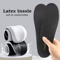 Soft Latex Insoles for Shoes Cowhide Leather Shoe Sole Inserts Sports Shock Absorbing Plantar Fasciitis Template Insole for Feet Shoes Accessories