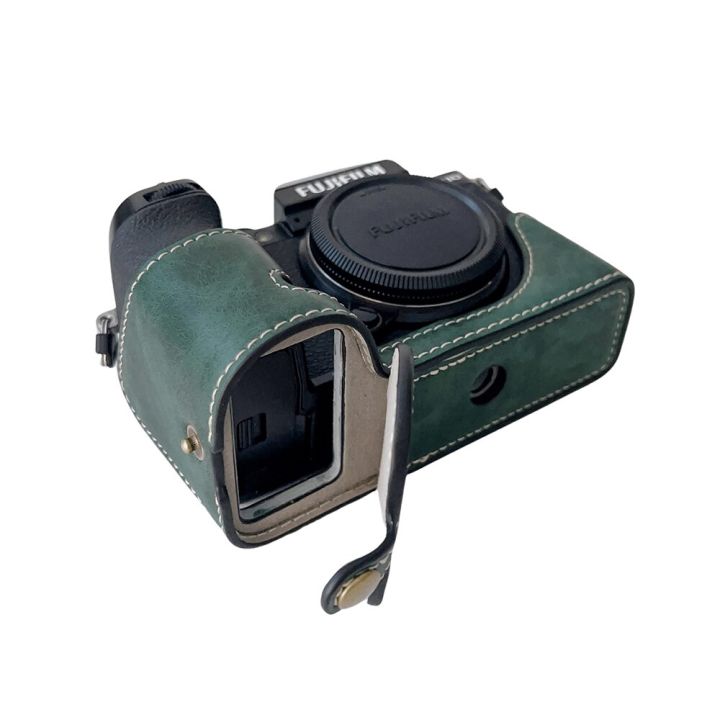 กล้องเคสหนัง-pu-แบบพกพากระเป๋าสำหรับ-fuji-xt30-xt30ii-xt20-xt10ปลอกครึ่งฝาพร้อมเปิดแบตเตอรี่ด้านล่าง