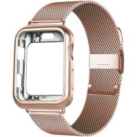 2023 Original ∋ Milanese Loop Case Strap untuk Apple Watch Band Ultra 8 7 6 SE 5 4 41Mm 40Mm 44Mm 38Mm 42Mm Watchband Iwatch Series 7 Correa 45Mm