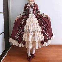 2022สาวชุดเจ้าหญิง Bowknot ลูกไม้ชีฟองคอสเพลย์ Patch ขนาดใหญ่ Swing Lolita Dance Dress 20